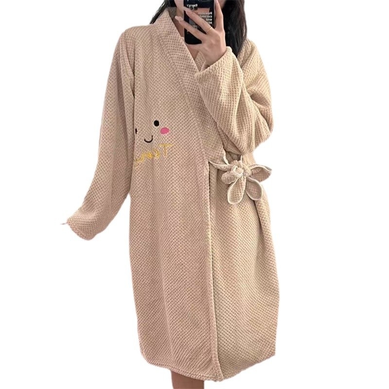 Халат за баня, велур, полиестерни влакна, тегло 300 г, зимен модел