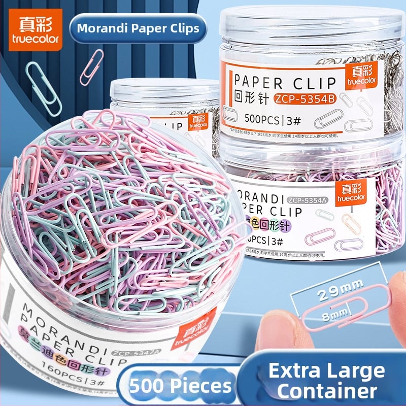 Μεταλλικό κλιπ χαρτιού Truecolor Pclip, μοντέλο Pclip, Υλικό: Μέταλλο, Συσκευασία: Κονσερβοκουτί, 500 τεμάχια