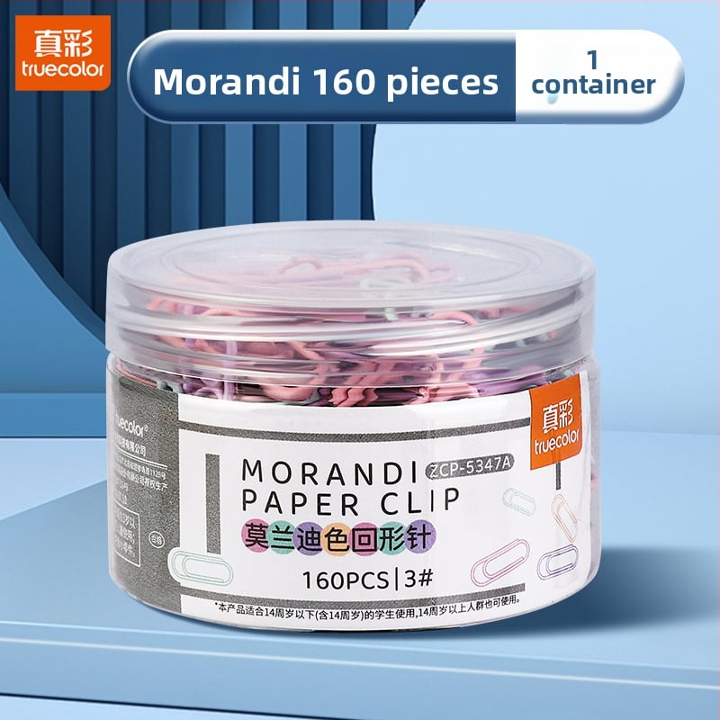 Μεταλλικό κλιπ χαρτιού Truecolor Pclip, μοντέλο Pclip, Υλικό: Μέταλλο, Συσκευασία: Κονσερβοκουτί, 500 τεμάχια