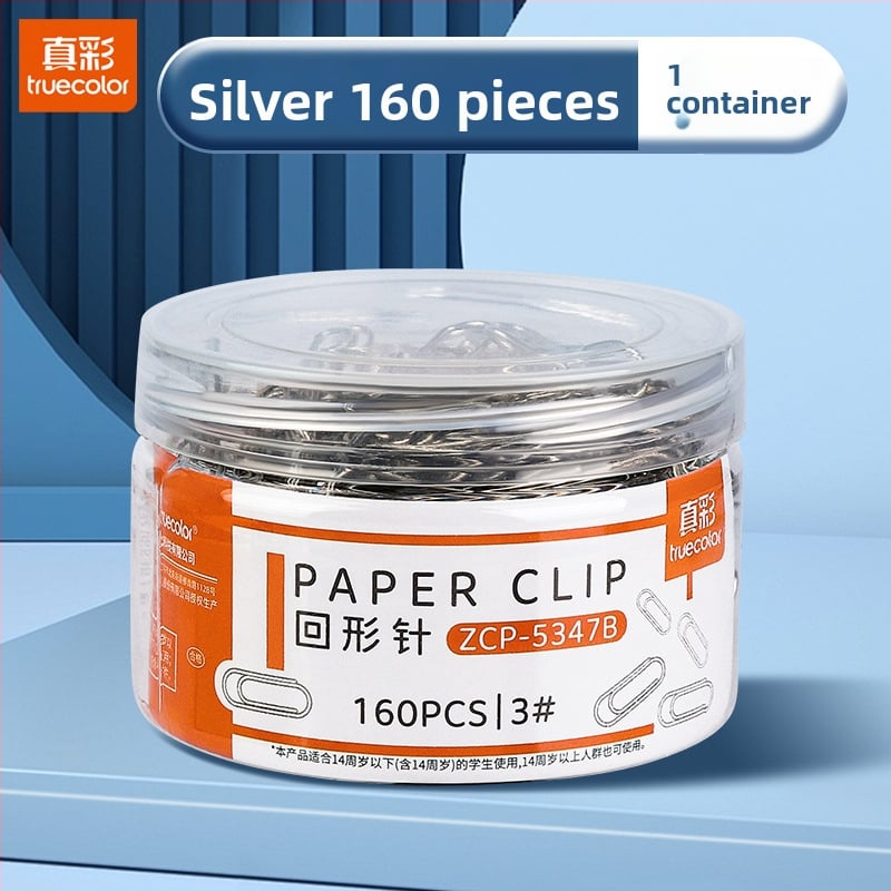 Μεταλλικό κλιπ χαρτιού Truecolor Pclip, μοντέλο Pclip, Υλικό: Μέταλλο, Συσκευασία: Κονσερβοκουτί, 500 τεμάχια