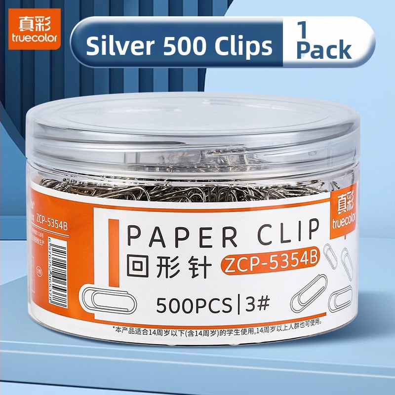 Μεταλλικό κλιπ χαρτιού Truecolor Pclip, μοντέλο Pclip, Υλικό: Μέταλλο, Συσκευασία: Κονσερβοκουτί, 500 τεμάχια