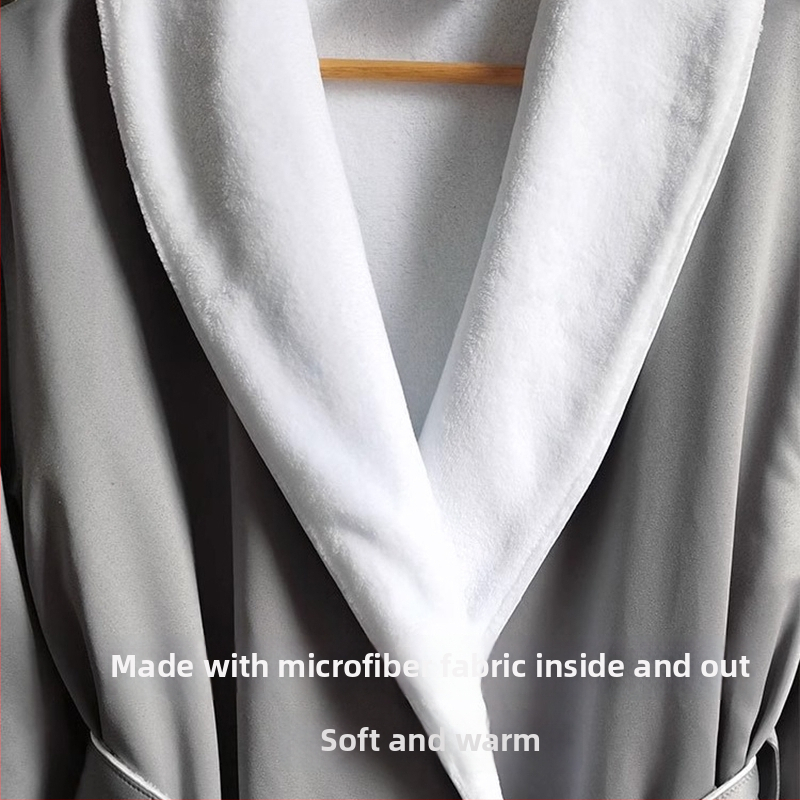 Polyesterový hrubý župan, unisex, luxusný hotel štýl, vyšívaný na zmesi vlákien, 1150 g