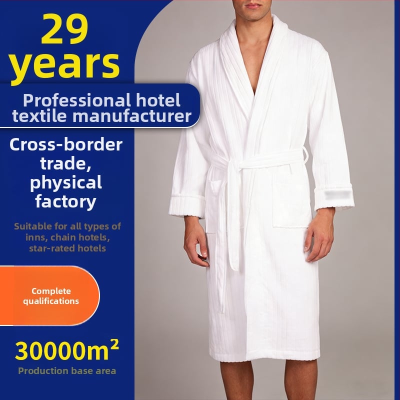 Халат за баня за двойки, 100% памук, унисекс, зимна употреба
