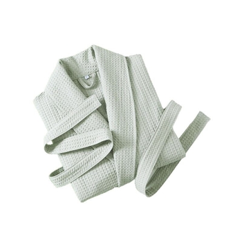 Дълъг халат за баня от чист памук с вафелна шарка, за двойки, бързосъхнещ