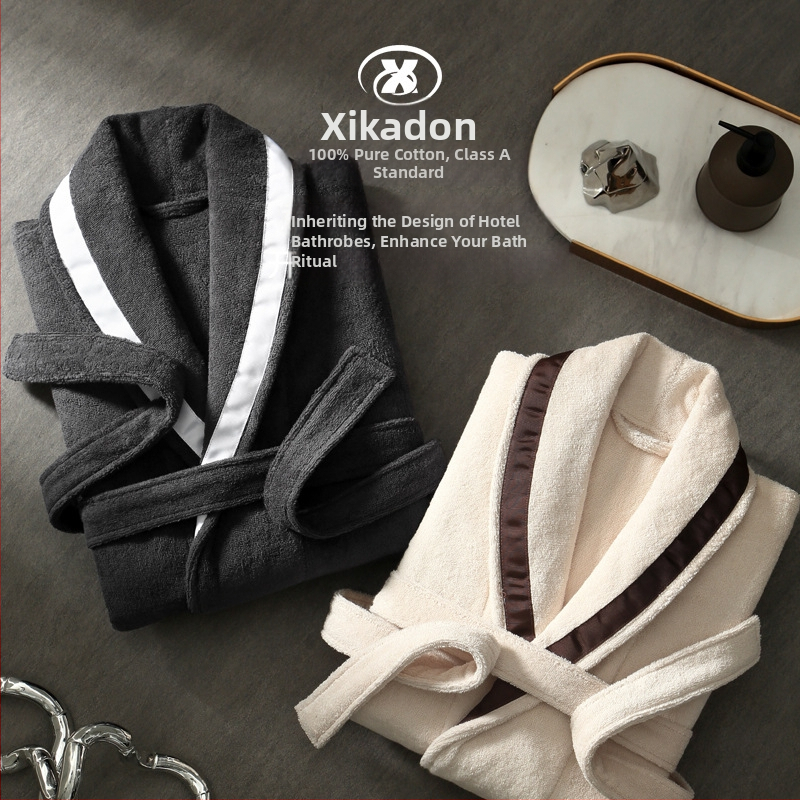 Hotelový bavlnený župan, 1300 g, jednovláknová priadza, lemovanie, tlač loga k dispozícii