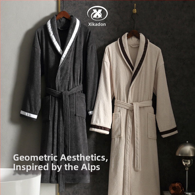 Hotelový bavlnený župan, 1300 g, jednovláknová priadza, lemovanie, tlač loga k dispozícii