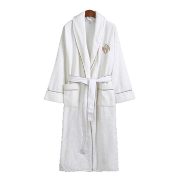 Халат за хотел от памук терри, 1100 г/м², многоплетна прежда, обшиване, персонализиране