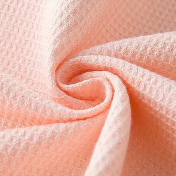 Памучен халат за хотелски стил, вафел текстура, 700 г, гладена прежда, обшит кант