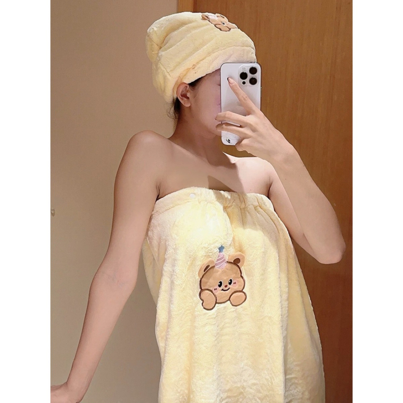 Дамски халат за баня от коралов флийс, полиестер/полиамид смес 80/20, летен дизайн