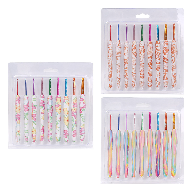 Set kuki za kukičanje s ergonomskim mekanim držačima TPR – DIY pletenje, Zhongma, prilagodljivo pakiranje, 150 g