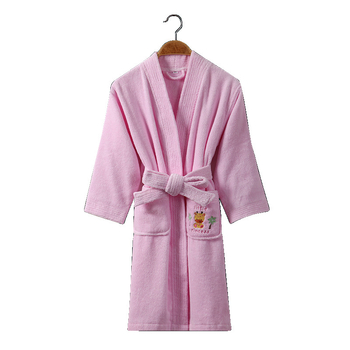 Халат за баня от чист памук, терри, зимен, дълъг, унисекс за семейство с кимонова яка