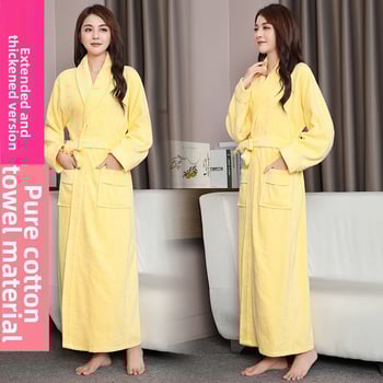 Дълъг терри памучен халат за зима, унисекс, за двойки