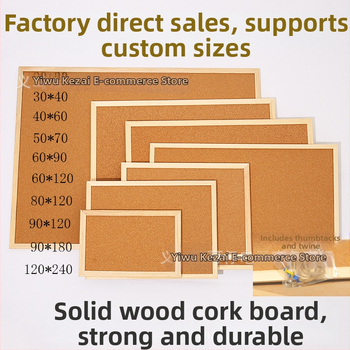 Zavesný korkový panel s dreveným rámom, jednostranný a dvojstranný, moderný minimalistický bulletin board pre domov a škôlku