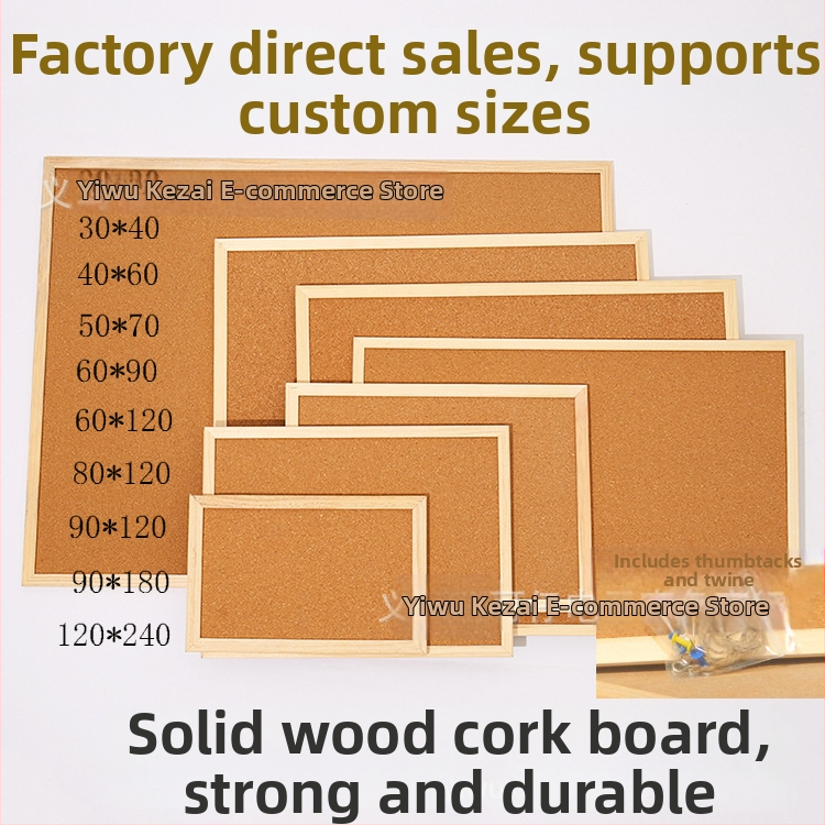 Zavesný korkový panel s dreveným rámom, jednostranný a dvojstranný, moderný minimalistický bulletin board pre domov a škôlku