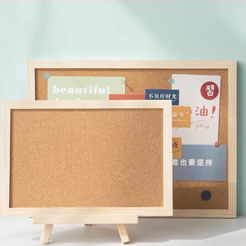 Korková doska na fotografie na stenu s dreveným rámom – Značka Cork, Materiál: Drevo, Moderný jednoduchý štýl, Určené pre domáce a kancelárske použitie