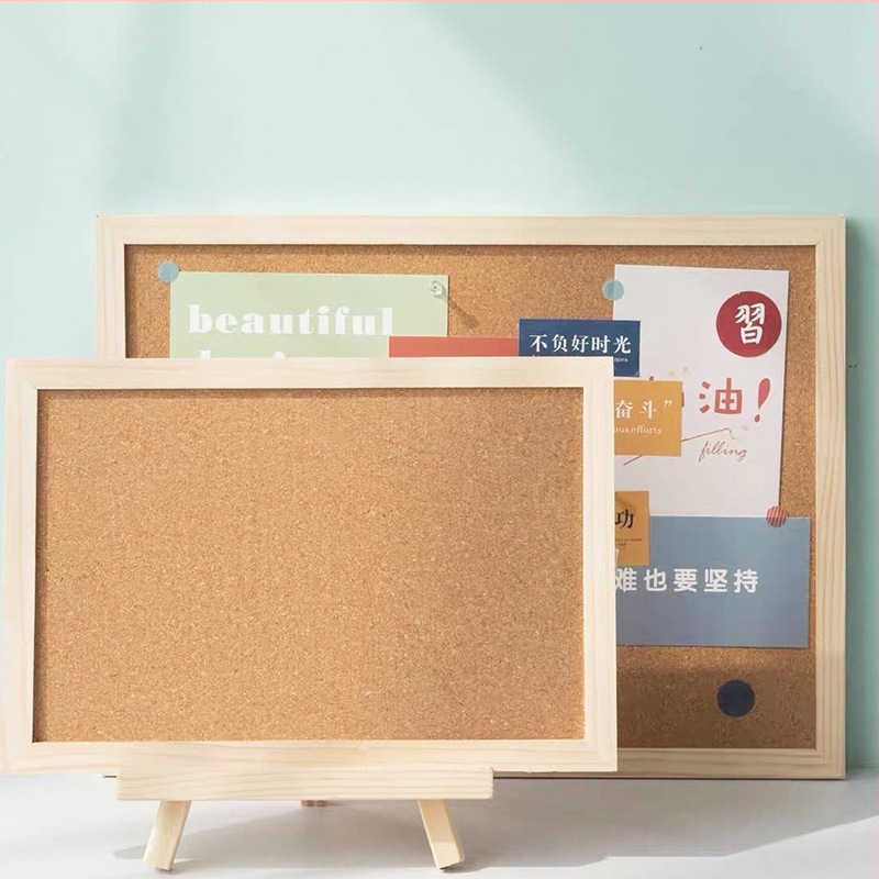 Korková doska na fotografie na stenu s dreveným rámom – Značka Cork, Materiál: Drevo, Moderný jednoduchý štýl, Určené pre domáce a kancelárske použitie