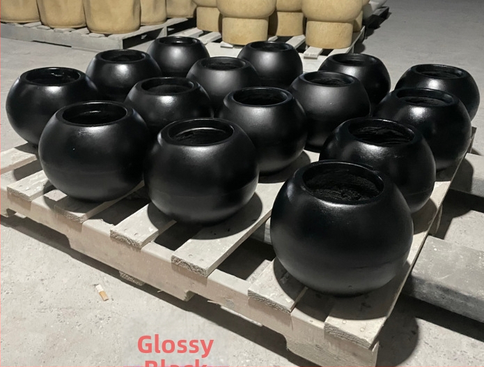 Guľovitý kvetináč z oxidu horečnatého – samozavlažovanie, odolný cementový kvetináč na stolné alebo podlahové použitie