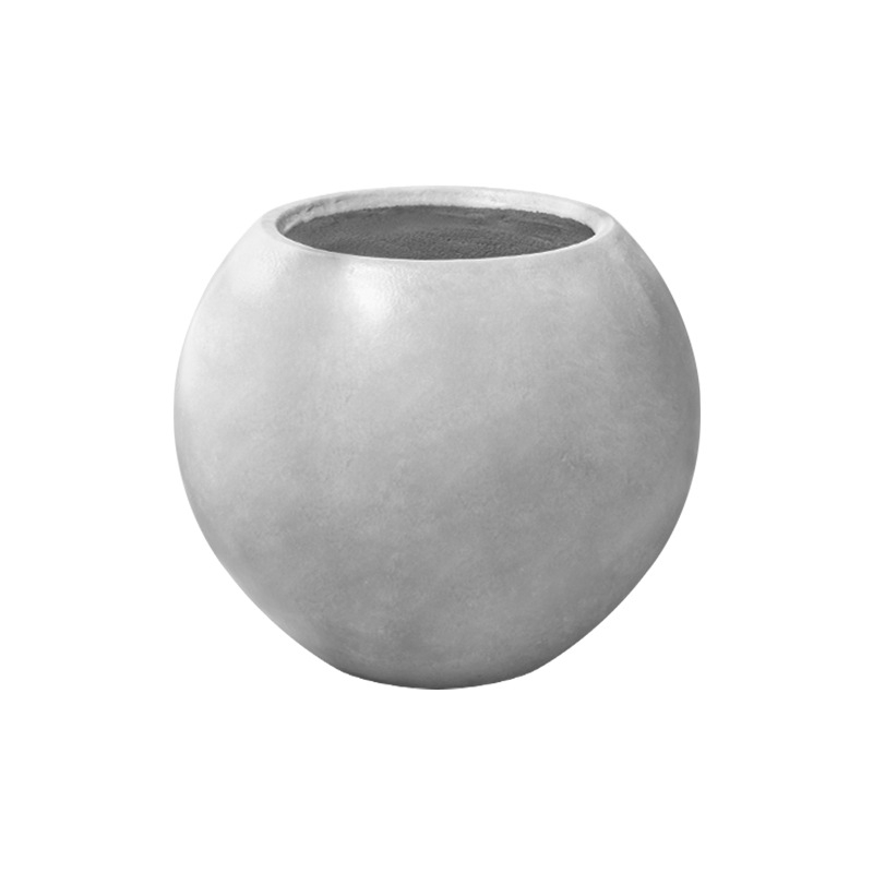 Gömb alakú magnézium-oxid virágtartó – öntöző, tartós cementes kivitel asztali vagy álló használatra