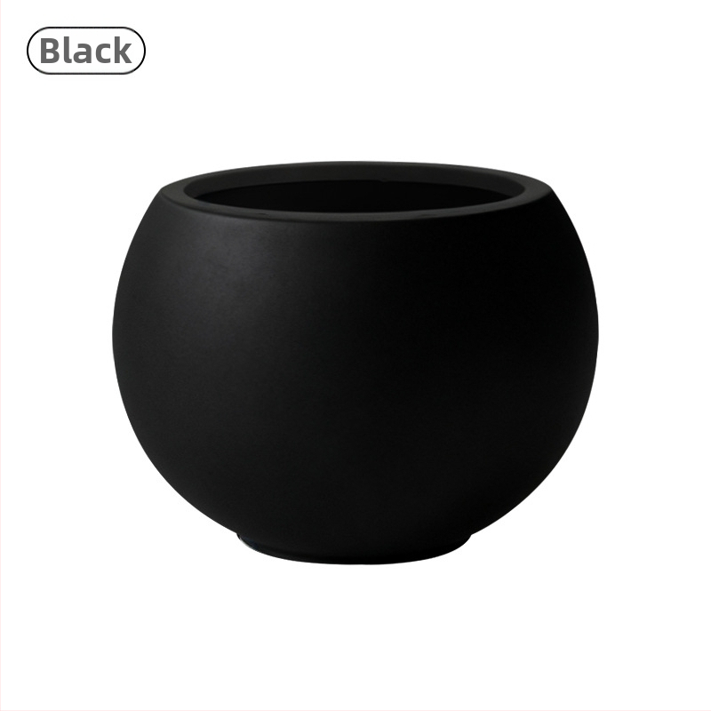 Guľovitý kvetináč z oxidu horečnatého – samozavlažovanie, odolný cementový kvetináč na stolné alebo podlahové použitie