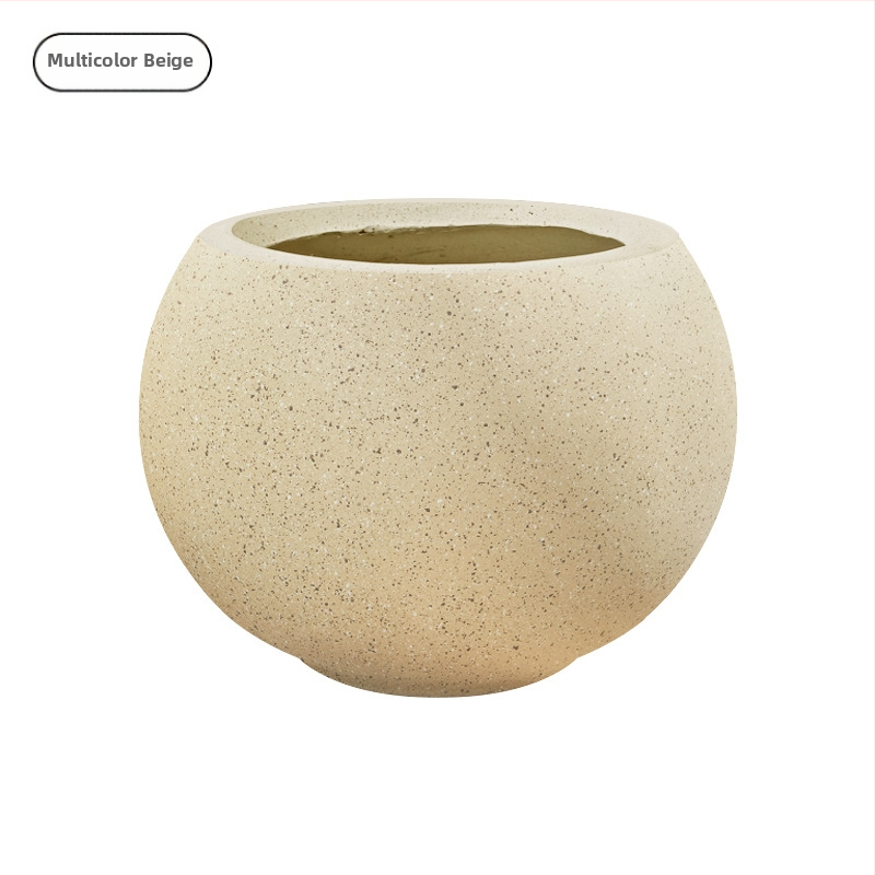 Guľovitý kvetináč z oxidu horečnatého – samozavlažovanie, odolný cementový kvetináč na stolné alebo podlahové použitie