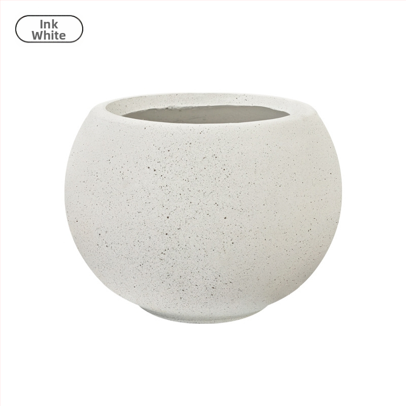 Guľovitý kvetináč z oxidu horečnatého – samozavlažovanie, odolný cementový kvetináč na stolné alebo podlahové použitie