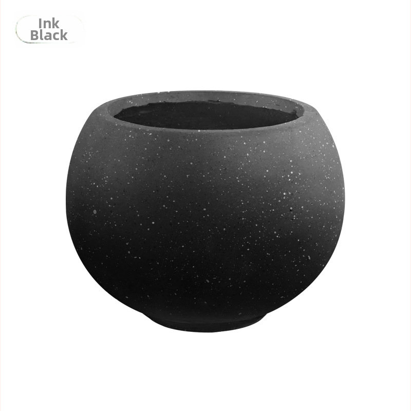 Guľovitý kvetináč z oxidu horečnatého – samozavlažovanie, odolný cementový kvetináč na stolné alebo podlahové použitie