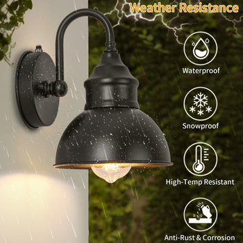 Vanjsko zidno svjetlo - kućište od željeznog umjetničkog dizajna, IP65 vodootporno, 110V, 1000 lm, 3000K, vijek trajanja 50 000 h