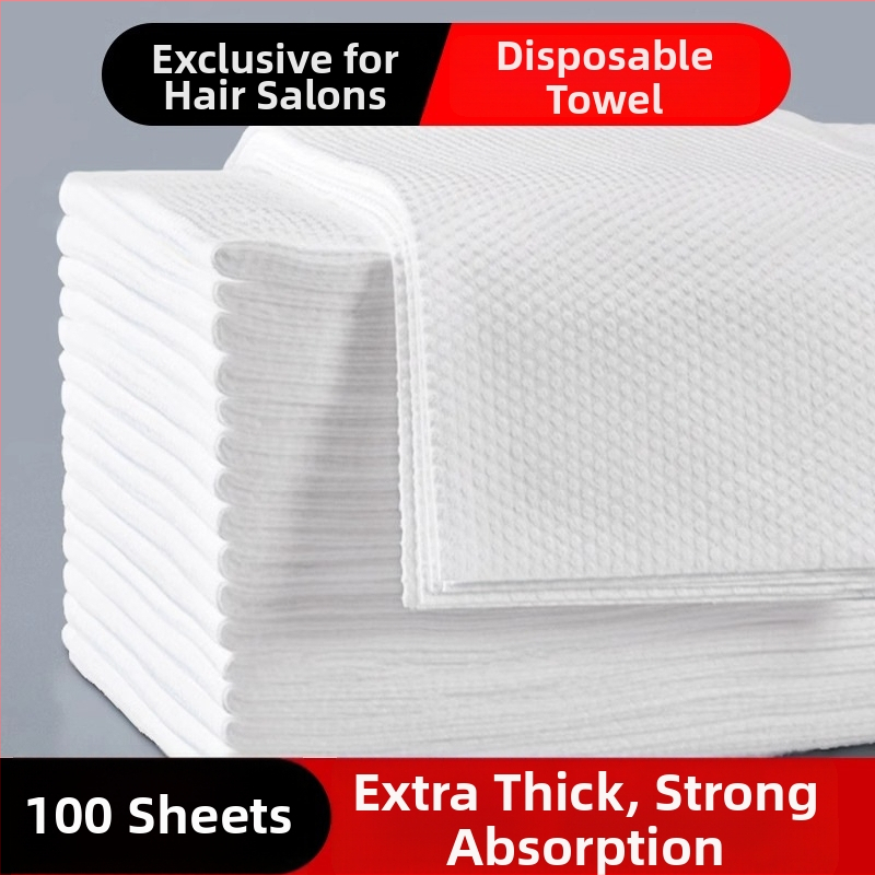 Jednorazové uteráky pre holičstvá a kozmetické salóny — Materiál: regenerovaná celulózová vlákna; Hlavné zložky: vlákna z dreveného pulp vlákna; Vstrebávanie vody: 0–5 s; Výrobný proces: ploché tkanie