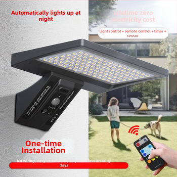 LED solarno zidno svjetlo za vanjsku upotrebu, vodootporna vrtna rasvjeta s daljinskim upravljačem za ogradu vile