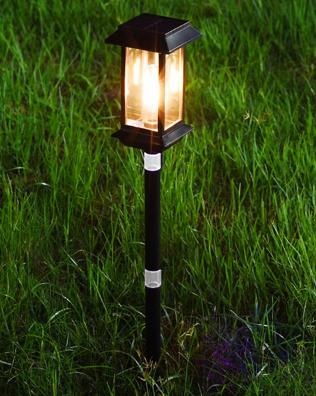 Solarna lampica za travnjak - vanjska vodootporna stupasta lampa, postavljena u zemlju, Dingwen 001, IP44, 12–16 sati osvjetljenja