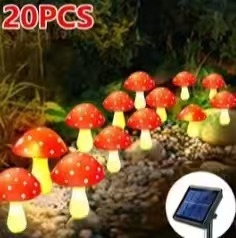 Vanjska LED lampica u obliku gljive, IP67 vodootporna, PVC kućište, 0,5 W, CE certifikat, radno vrijeme 6–12 sati