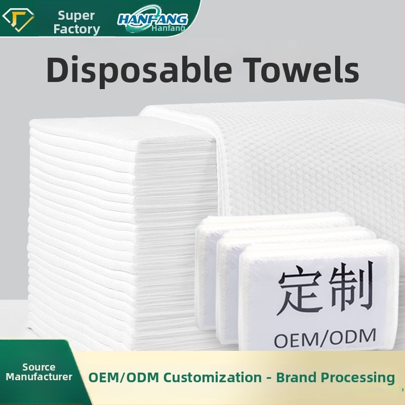 Еднократна кърпа за сушене на коса със турбан за салони (Материал: вискозно влакно; Абсорбция: 0–5 сек; Комплектация: 10 кърпи за коса, 3 кърпи за баня, 1 кърпа за крака)