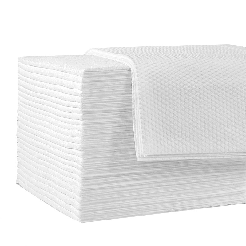 Еднократна кърпа за сушене на коса със турбан за салони (Материал: вискозно влакно; Абсорбция: 0–5 сек; Комплектация: 10 кърпи за коса, 3 кърпи за баня, 1 кърпа за крака)