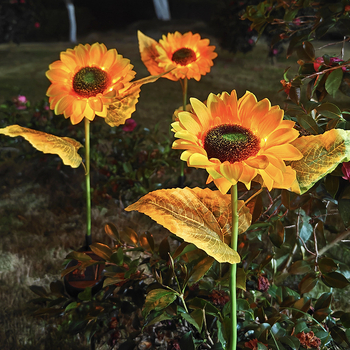 Napelemes napraforgó alakú kertvilágítás - kültéri LED, IP55, 0,3W, 6–12 óra világítás, élettartam 50 000 h (ME3027)