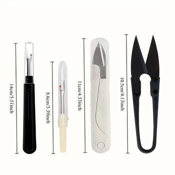 Set de 4 piese pentru tăierea cusăturilor cu foarfecă în formă de U, pentru broderie în cruce DIY - portabil