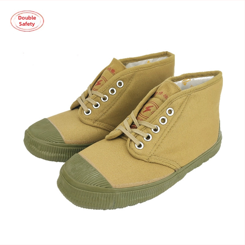 Izolačné topánky proti elektrickému šoku, plátená vrchná časť, stredná výška, gumová podrážka, 10kV izolácia