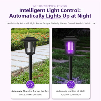 Solarna lampa za uništavanje komaraca za kućni dvorište, IP66, LED, Model 03, okrugla