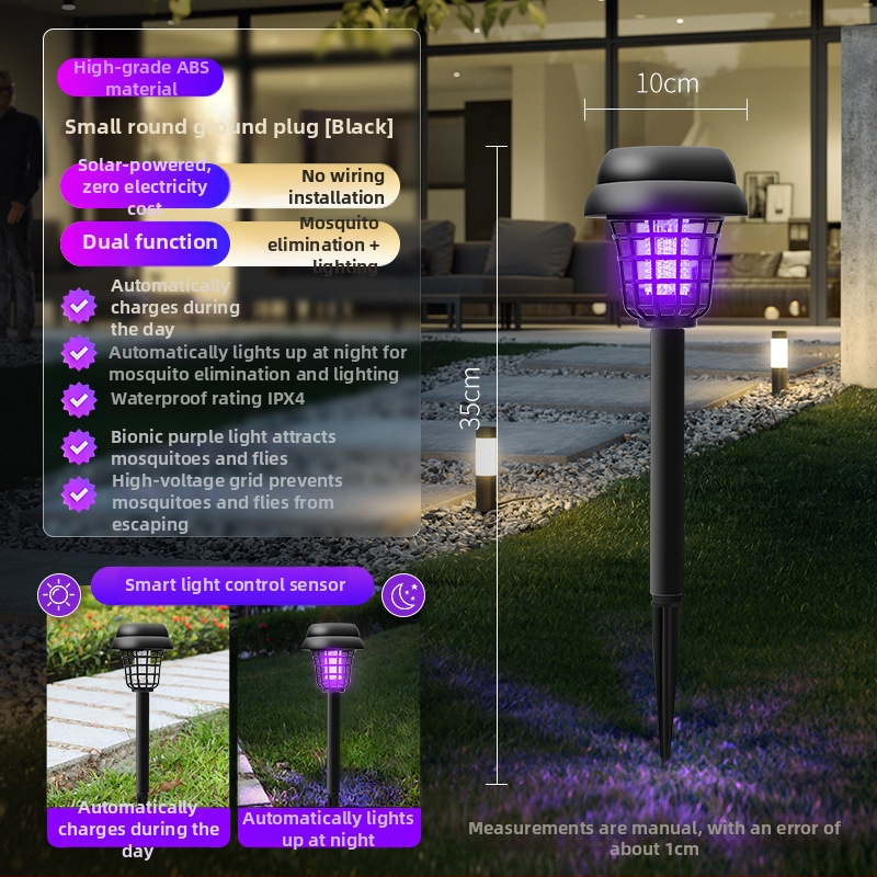 Solarna lampa za uništavanje komaraca za kućni dvorište, IP66, LED, Model 03, okrugla