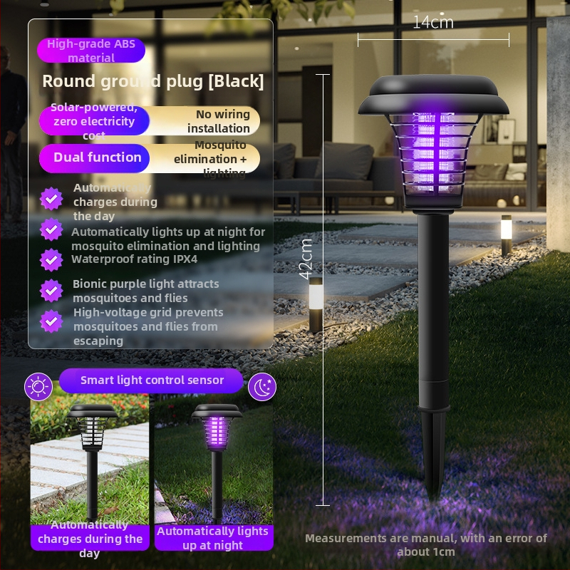 Solarna lampa za uništavanje komaraca za kućni dvorište, IP66, LED, Model 03, okrugla