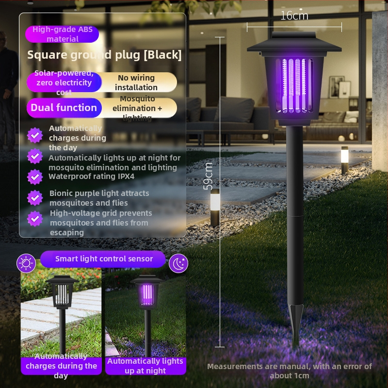 Solarna lampa za uništavanje komaraca za kućni dvorište, IP66, LED, Model 03, okrugla