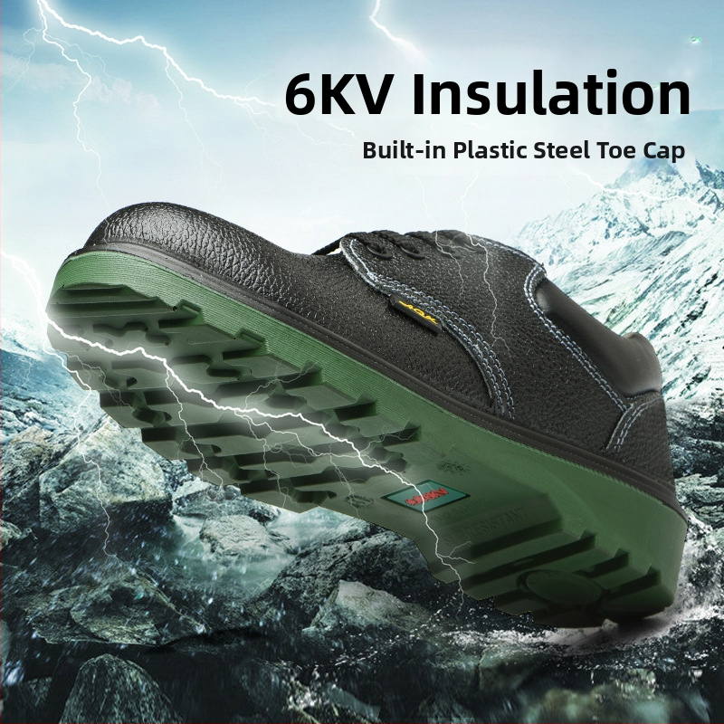 Izolačné pracovné topánky pre elektrické práce – ochrana proti nárazu a prepichnutiu, 6KV izolácia, ľahké, olejovzdorné a odolné voči opotrebeniu
