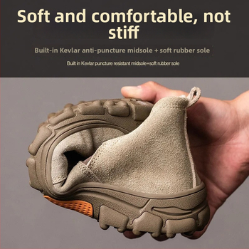 Обувки за заварчици със стоманен нос, антиудар и антипробив, лека подметка Oxford, средна височина, велур