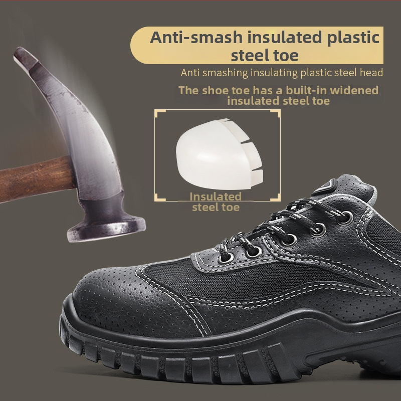 Izolované pracovné topánky s ratingom 6KV, ľahké a priedušné (hovädzia koža, nízky vrch)