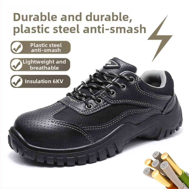 Izolované pracovné topánky s ratingom 6KV, ľahké a priedušné (hovädzia koža, nízky vrch)