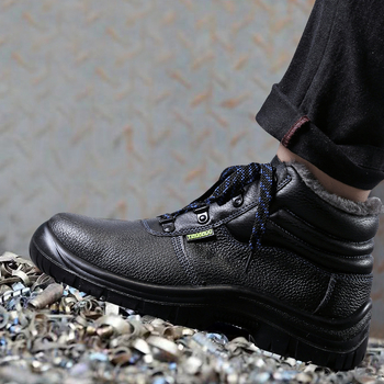 Pantofi de protecție izolați, cu vârf din oțel, piele de vită, înălțime medie, protecție împotriva perforării