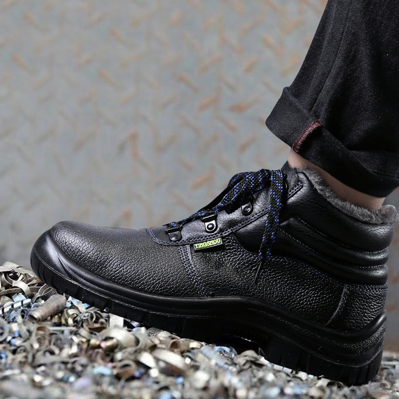 Pantofi de protecție izolați, cu vârf din oțel, piele de vită, înălțime medie, protecție împotriva perforării