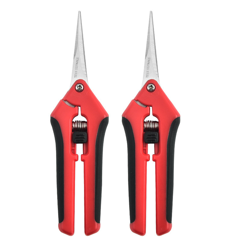 Sekator s oprugom i oštrim vrhom – za podrezivanje voća i grožđa, oštrice ravne i zakrivljene