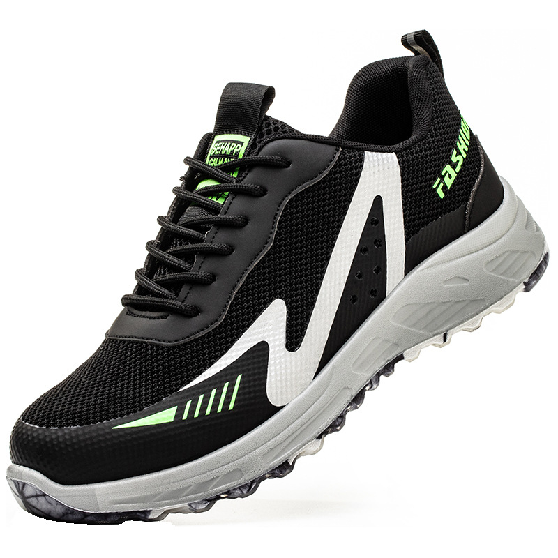 Излоирани обувки за защита на труда с анти-удар и анти-пробив и изолация; материал: дишаща мрежеста повърхност; горна част: нисък връх