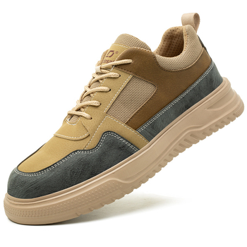 Мъжки изолирани обувки за безопасност, антиударни и антипробив, нисък глезен, стоманен нос, микрофибърна кожа, дишащи и износоустойчиви