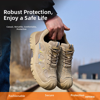 Мъжки летни дишащи защитни обувки за работа: антиударни, антипробивни, изолация, противохлъзгави, метална защита на пръстите